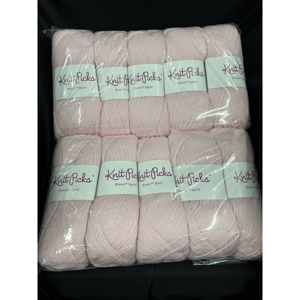 Lot Of 10 Knit Picks Brava Sport Weight Yarn Acrylic, 273 Yards, Blush